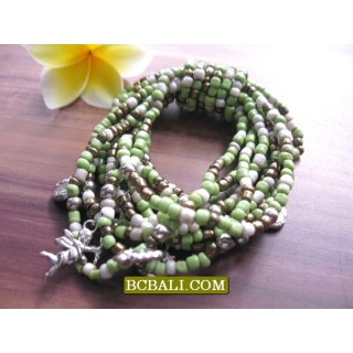 Charm Beads Bracelets Stretching Mix Color
